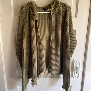 sage green zip up sweater